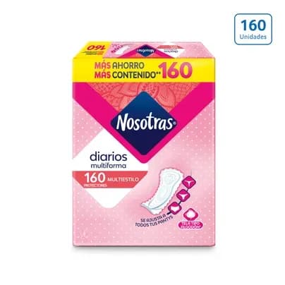 Protectores Nosotras Diarios Multiestilo x 160 unds