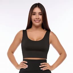 Fájate Top deportivo con copas fijas en busto negro 32-0