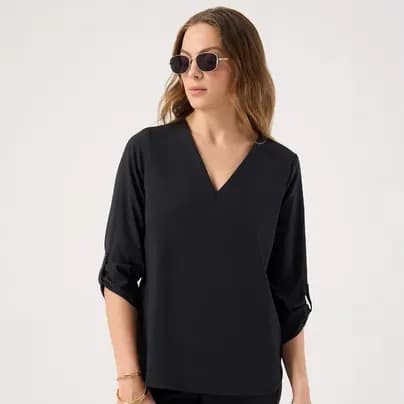 Patprimo Blusa manga 3/4 negro L