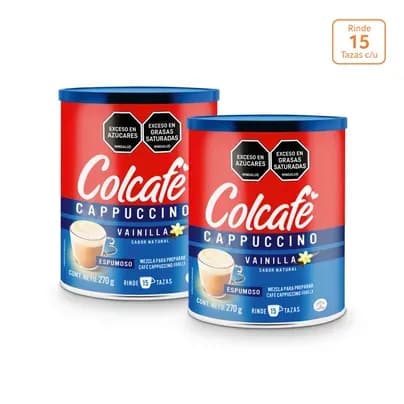 Colcafé Cappuccino Vainilla lata x 2 unds x 270g c/u