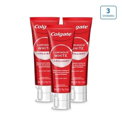 Crema Dental Luminous White Brilliant x 3 unds x 75ml c/u