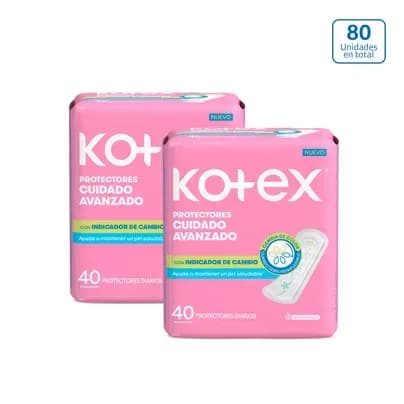 Pack x 2 Protectores Kotex Diarios con Indicador pH x 40 unds c/u