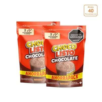 Combo - 2 Chocolisto Chocolate bolsa x 600g c/u