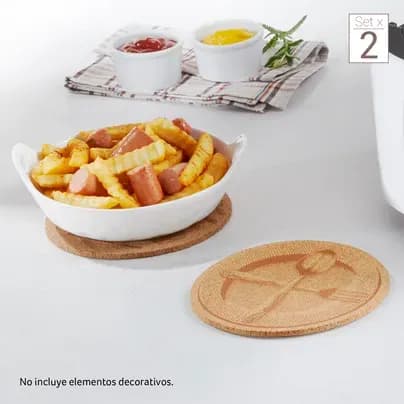 Set x 2 portacalientes en corcho