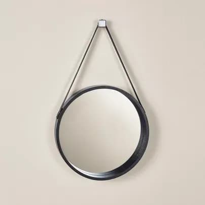 Espejo redondo negro