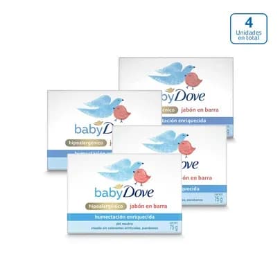 Jabon Dove Baby Humectación Enriquecida x 4 unds x 75g c/u