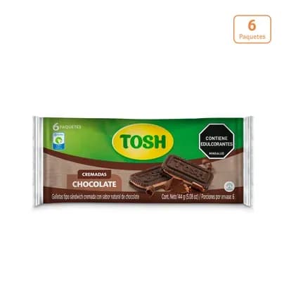 Galletas Tosh Cremadas Chocolate x 144g x 6 unds