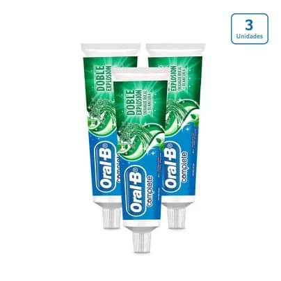 Crema Oral B Complete Doble Explosión x 3 unds x 66ml c/u