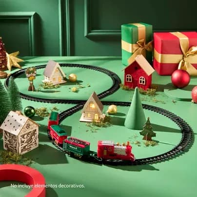 Tren navideño con movimiento