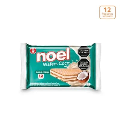 Galletas Wafers Noel Doble Crema Coco x 264g x 12 Paquetes