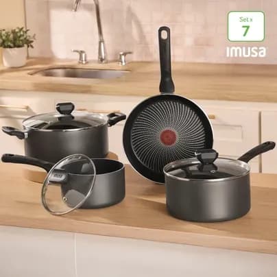 Batería Imusa Hard Titanium 7 piezas