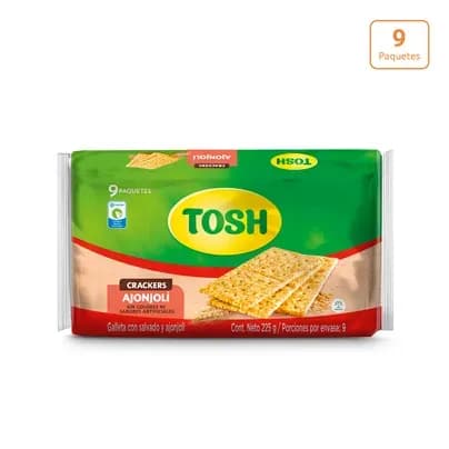 Galletas Tosh Ajonjolí x 9 paquetes x 3 unds c/u