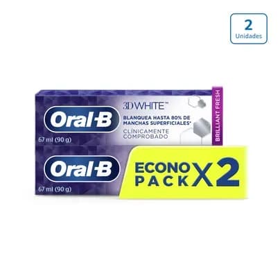 Crema Oral B 3D White x 2 unds x 67ml c/u