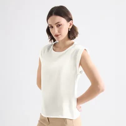 Seven Seven Blusa manga corta crudo XS