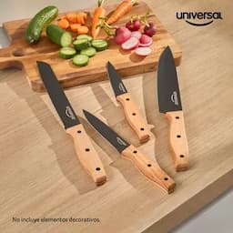 Set x 4 cuchillos mango de madera Universal-0