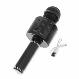 Micrófono negro para karaoke-0