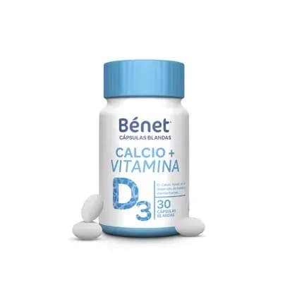 Cápsulas Bénet Calcio + Vitamina D3 x 30 unds