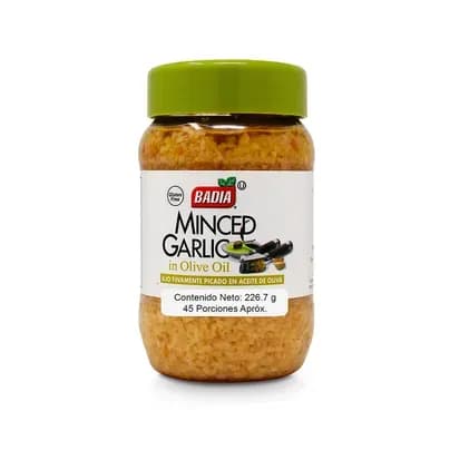 Ajo finamente picado en aceite de oliva Badia x 226.7g