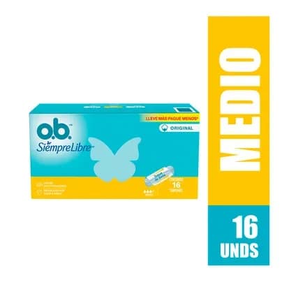 Tampones OB Originales Medio x 16 unds