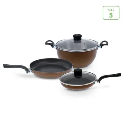 Bateria cafe para cocina x 5 piezas