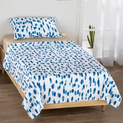 Juego de Sabanas de cama Sencilla Azul 