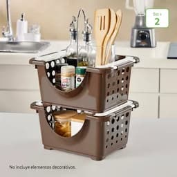 Set x 2 Canastas Multiusos Apilables-0