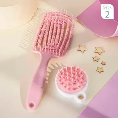 Set De Cepillo Para Cabello Con Masajeador Capilar