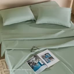 Juego de sábanas dobles verdes-0