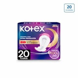 Toallas Higiénicas Kotex Nocturna larga 3D x 20 unds-0