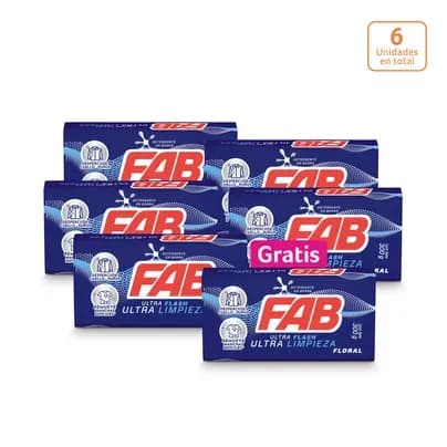 Jabón en barra Fab ultra flash floral x 300g c/u
