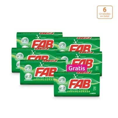 Jabón en barra Fab ultra flash limón x 300g c/u
