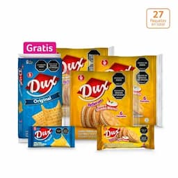 Galletas Dux Rellenas Queso Blanco x 216g x 6 Paquetes + gratis Galletas Dux Original x 9 Paque-0
