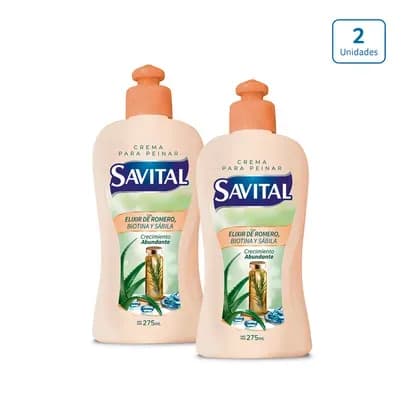 Crema para peinar Savital Elixir de Romero x 2 unds x 275ml c/u