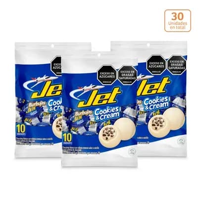 Jet Burbujas Cookies & Cream x 10 unds x 11.5g c/u