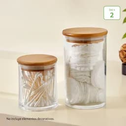 Set x 2 Almacenadores tapa Bambu-0