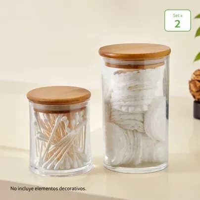 Set x 2 Almacenadores tapa Bambu