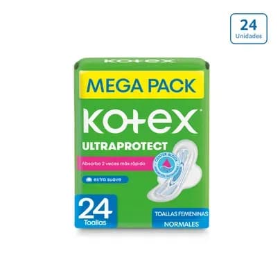 Toallas higiénicas Kotex Ultraprotect tela x 24 unds
