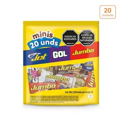 Bolsa surtida Jet, Jumbo y Gol x 264.1g x 20 und