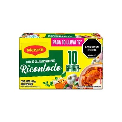Caldo de gallina desmenuzado Maggi Ricontodo x 108g – Paga 10 lleva 12 unds 