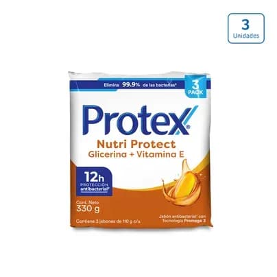 Jabón en barra Protex Nutri Protect Vitamina E x 3 unds x 110g c/u