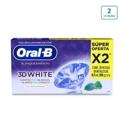 Crema Oral B 3D White x 2 unds x 67ml c/u