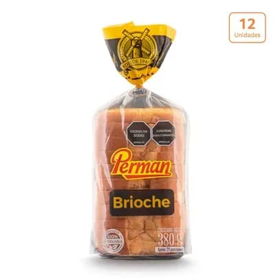Pan tajado Brioche Perman x 12 unds x 380g