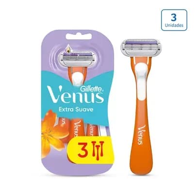 Máquina de afeitar Venus Extra Suave x 3 unds