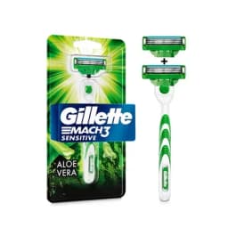 Máquina de afeitar + 2 Repuestos Gillette Mach 3 Sensitive-0