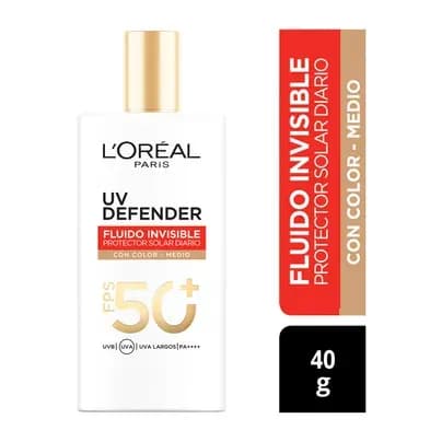 Protector Solar Uv Defender Fluido Tono Medio x 40g