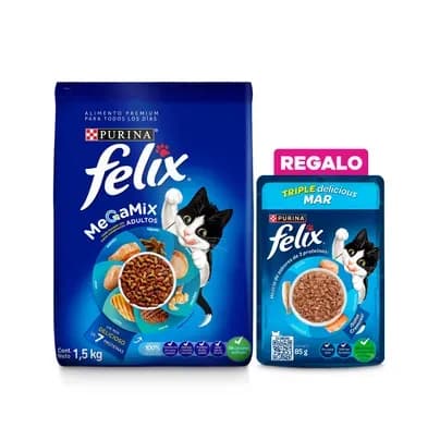Alimento para gatos Felix adulto megamix x 1.5Kg