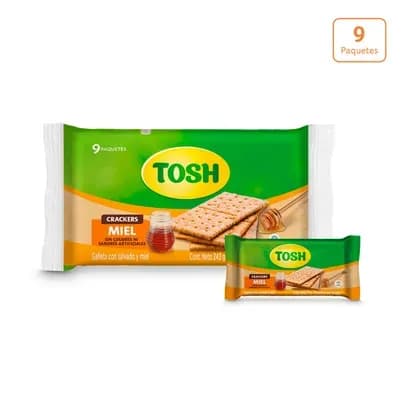 Galletas Tosh Miel x 243g x 9 paquetes x 3 unds c/u