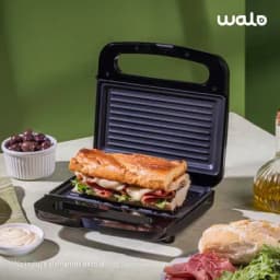 Sanduchera tipo Panini negra Walo-0