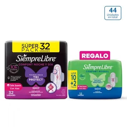 Toalla Siempre Libre® Noche y Día x 32 unds