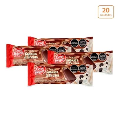 Paleta Cremhelado cookies & cream x 20 unds x 50g c/u